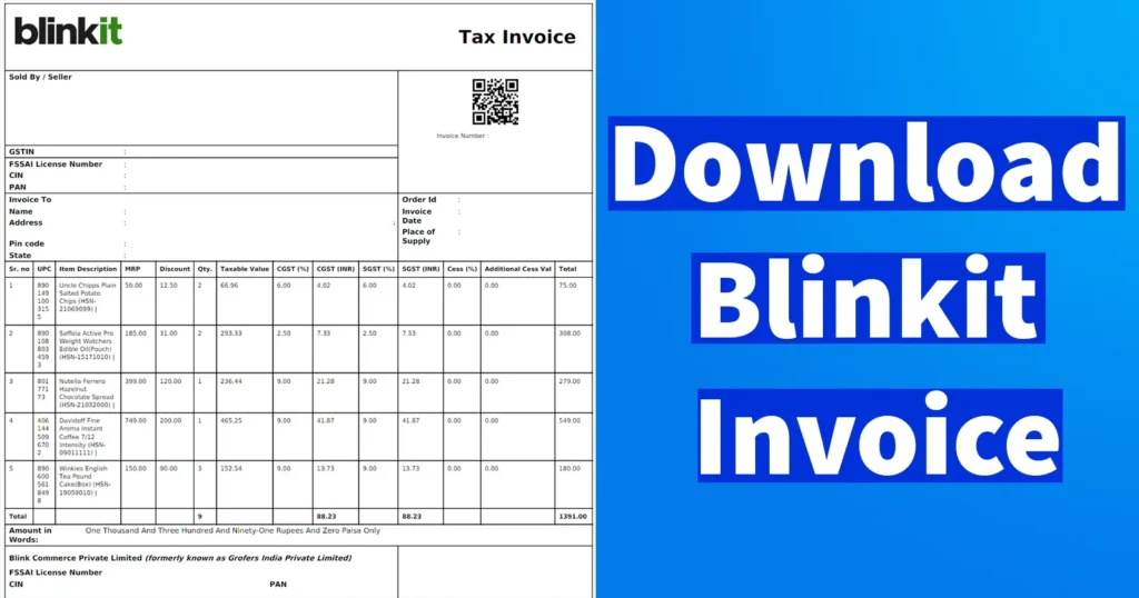 Download Blinkit Invoice