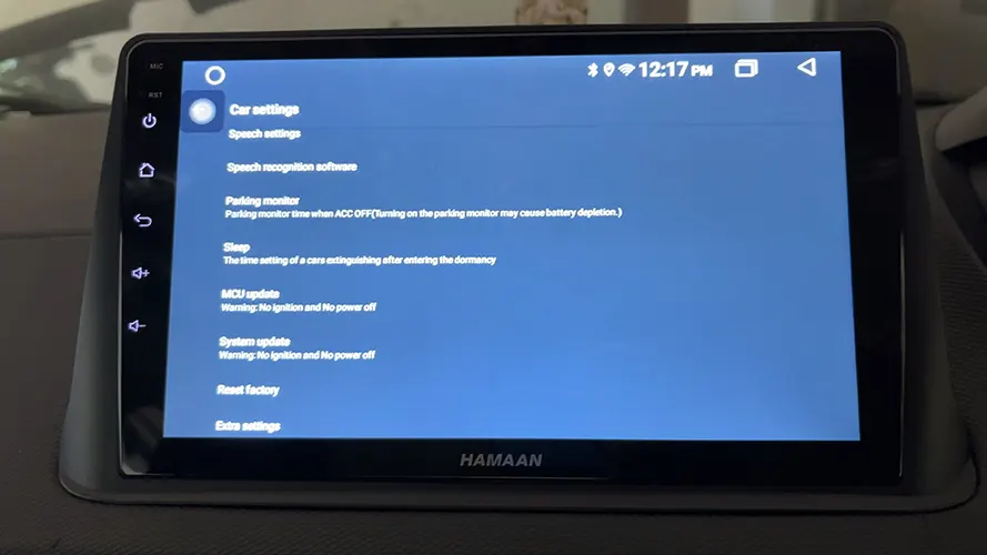 Android Car Settings