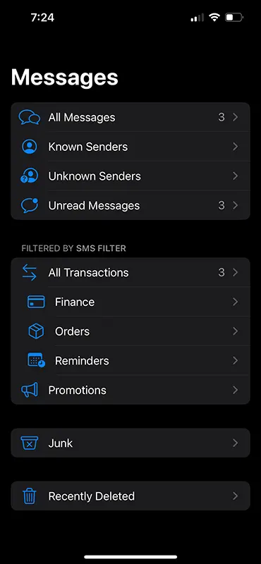 Messages Filters