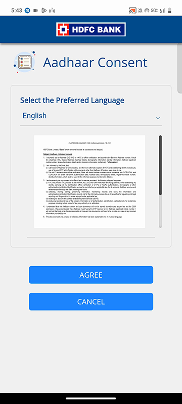 Aadhaar Consent