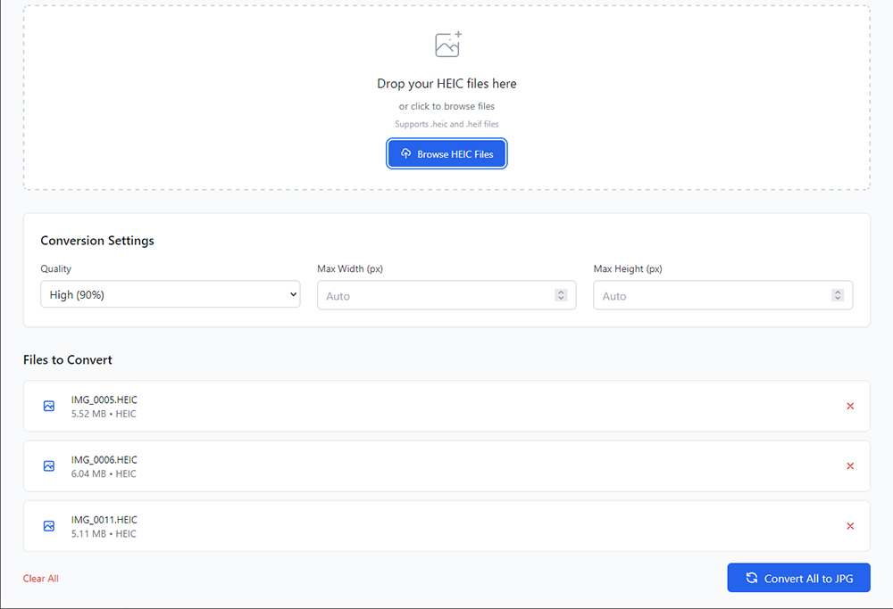 HEIC Files Added