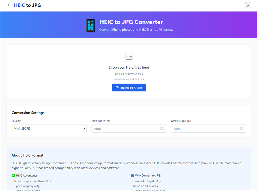 HEIC to JPG Tool