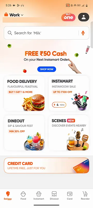 Swiggy Home Page