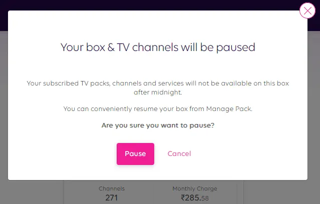 Tata Play Box Channels will be paused
