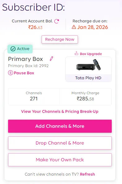 Tata Play Manage Pack