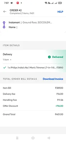 Swiggy Order Download Invoice