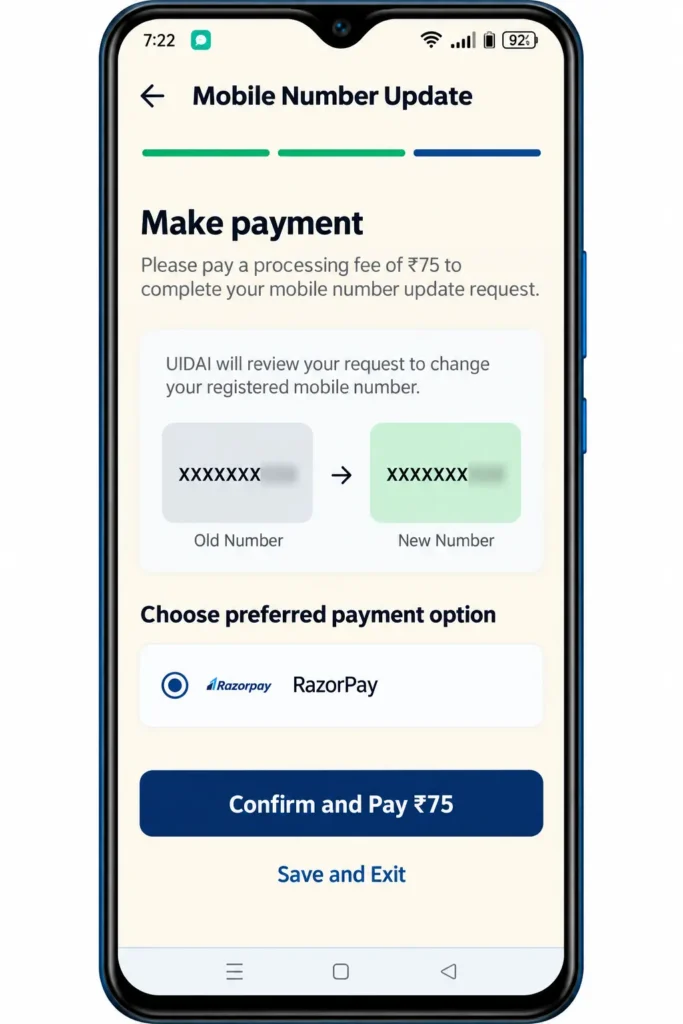 Aadhaar App Mobile Number Update Make Payment