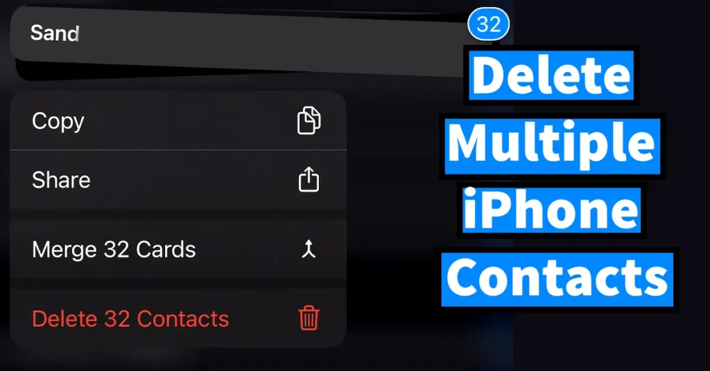 Delete Multiple iPhone Contacts at Once