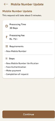 Mobile Number Update