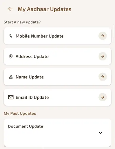 My Aadhaar Updates