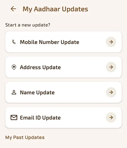 My Aadhaar Updates