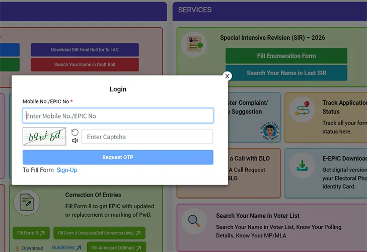Voter Service Portal Login
