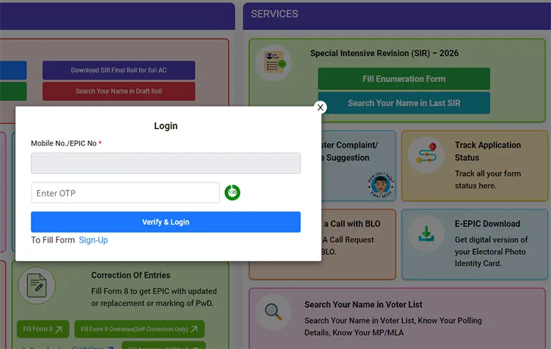 Voter Service Portal OTP