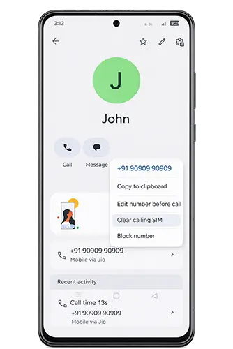 Android Clear Calling SIM