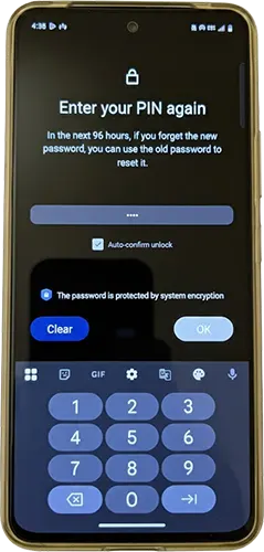 Enter Pin Again Auto Confirm Lock