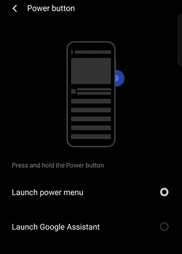 Power Button Settings