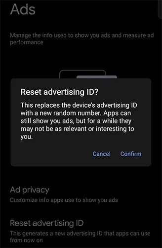 Reset Advertising Id