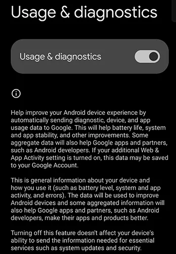 Usage And Diagnostics