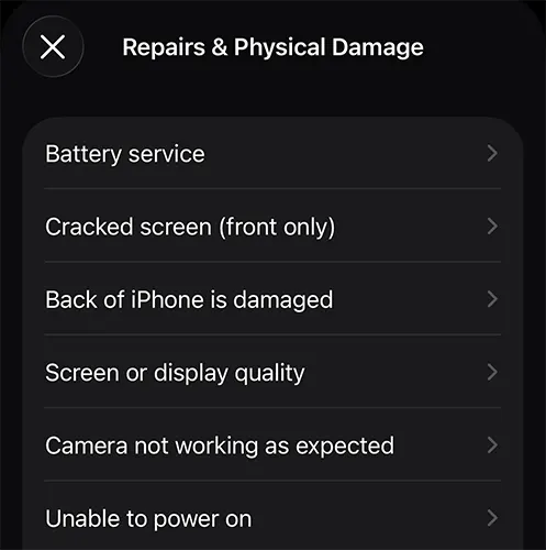 Apple Repairs and Physical Damage