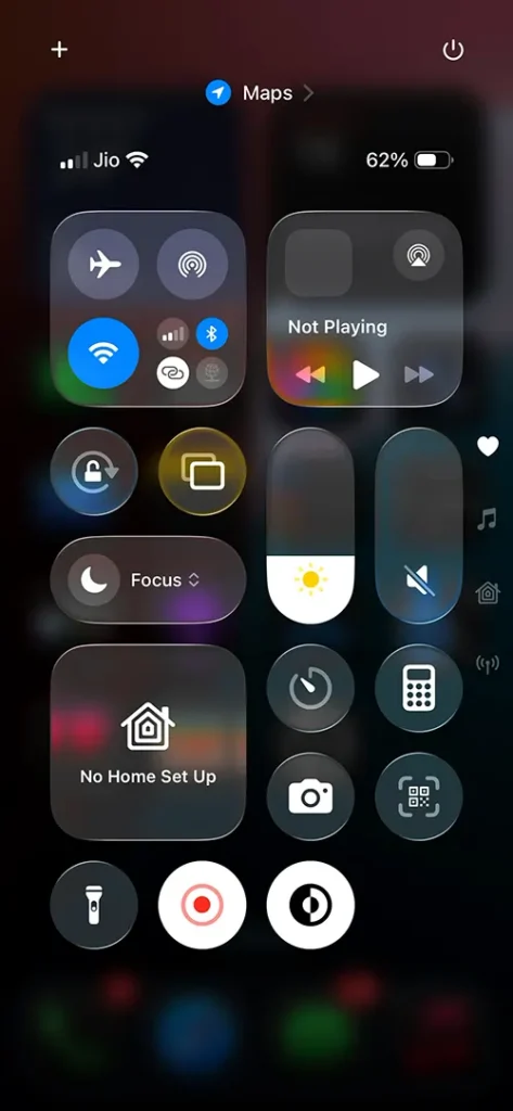 iPhone Control Center