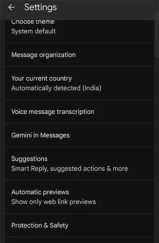 Message Settings
