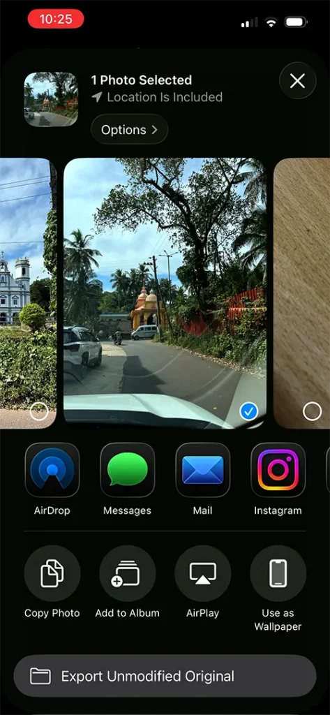 Photo Sharing Options