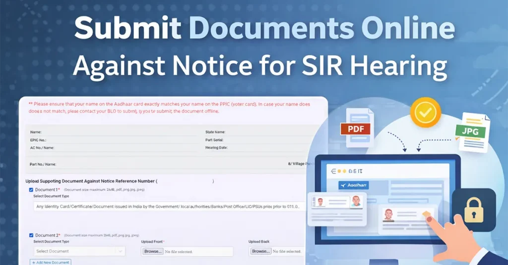 SIR Hearing – Submit Documents Against Notice Issued