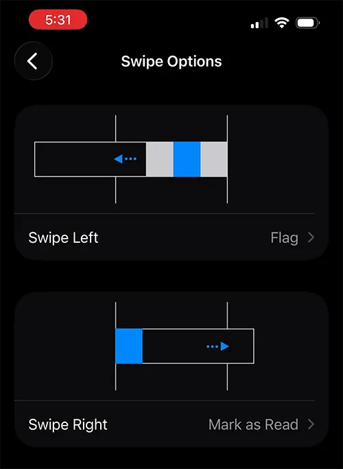 Swipe Options