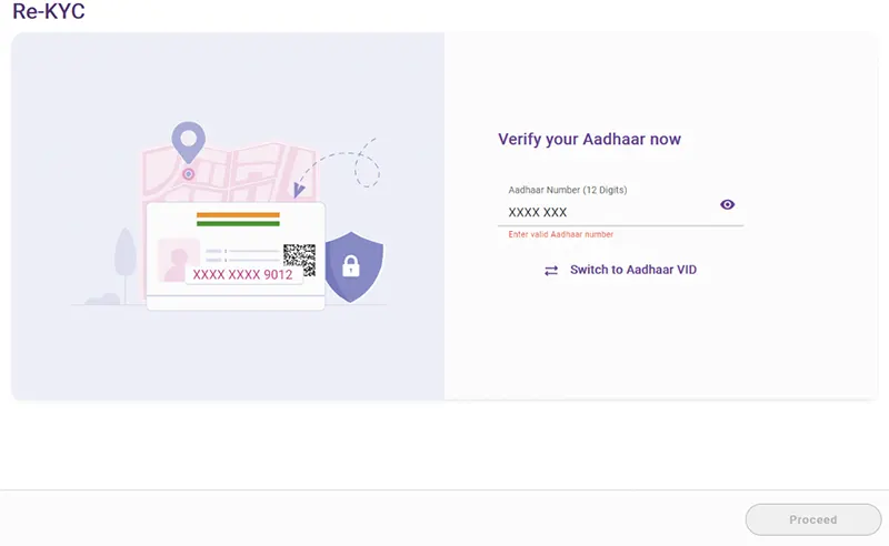 Re-KYC Verify Aadhaar