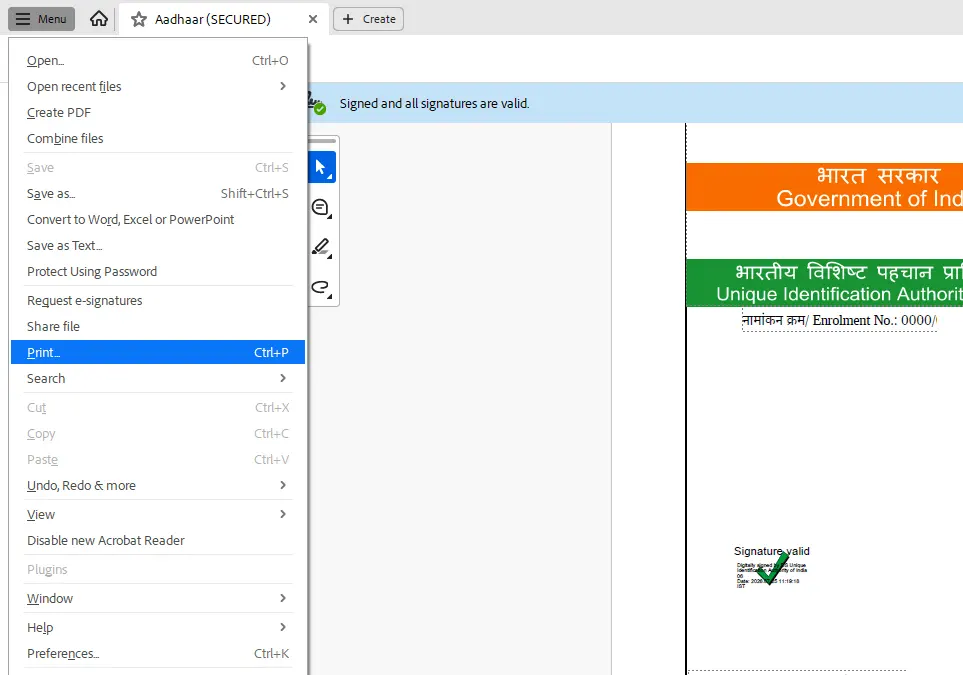 Aadhaar Print