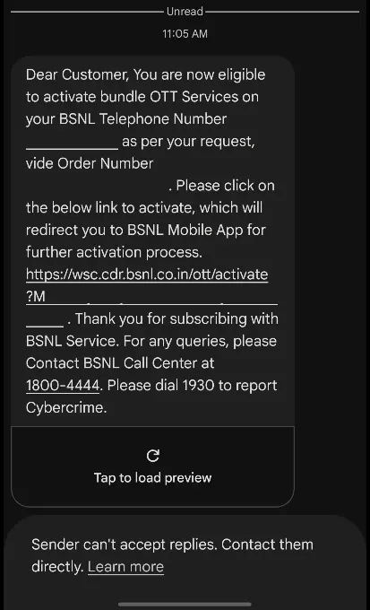 BSNL OTT Bundle SMS