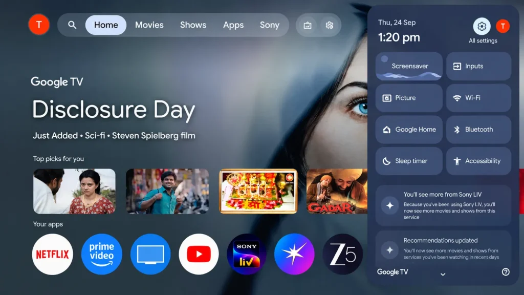 Google TV Settings