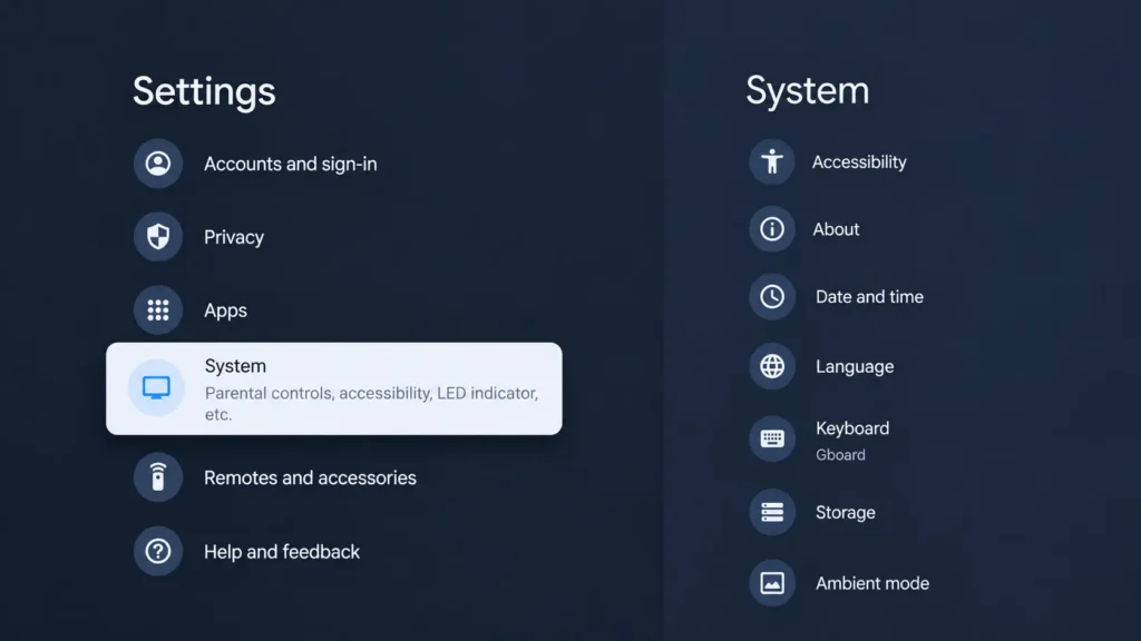 Google TV Settings System