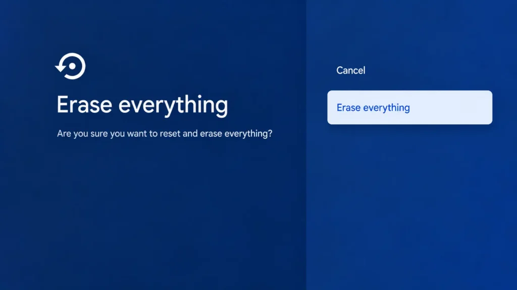Sony TV Erase Everything