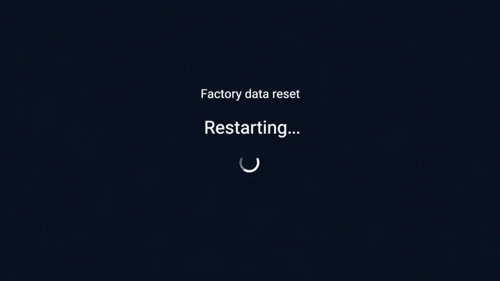 Sony TV Factory Data Reset Restarting