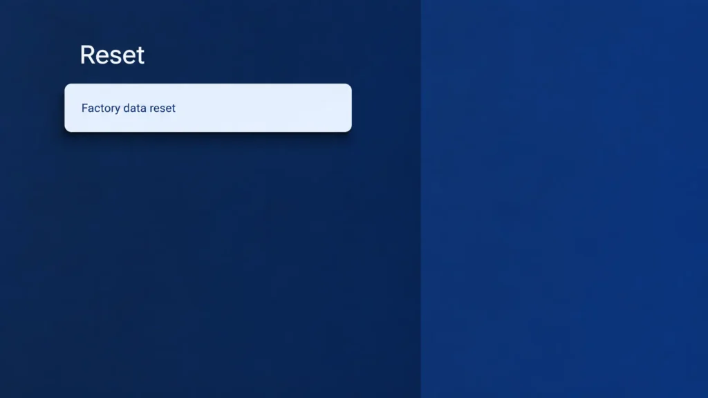 Sony TV Reset