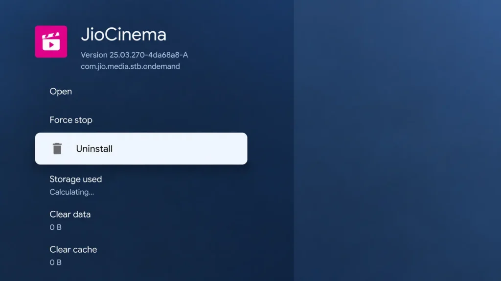 Sony TV Uninstall App