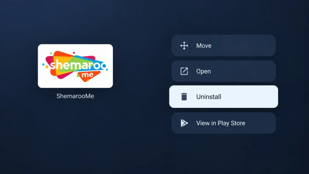 Sony TV App Uninstall Page