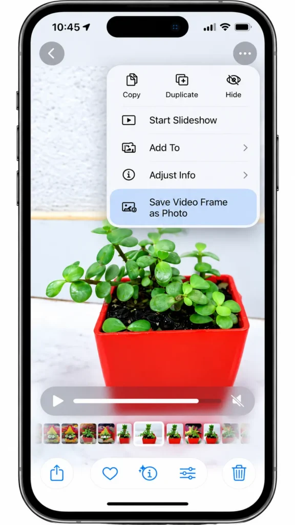 iPhone Save Video Frame as Photo